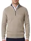 Casa Moda half zip effen beige trui katoen wijde fit