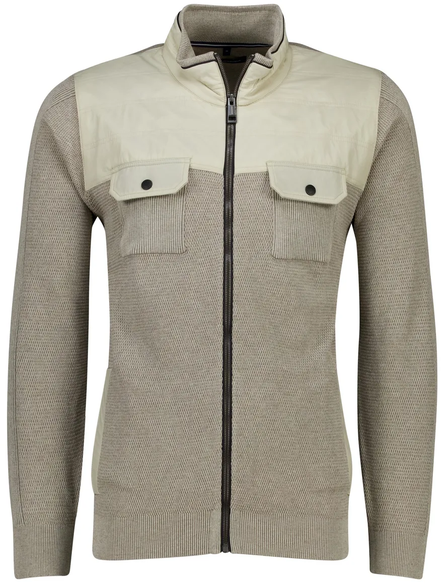 Casa Moda vest beige met dubbele borstzak