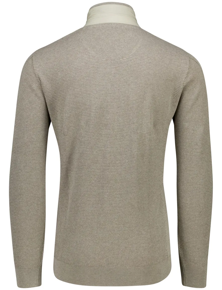 Casa Moda vest beige met dubbele borstzak