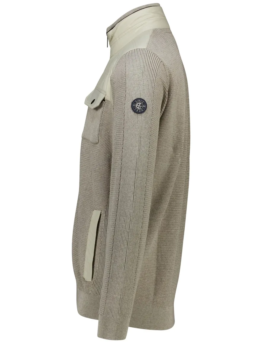 Casa Moda vest beige met dubbele borstzak