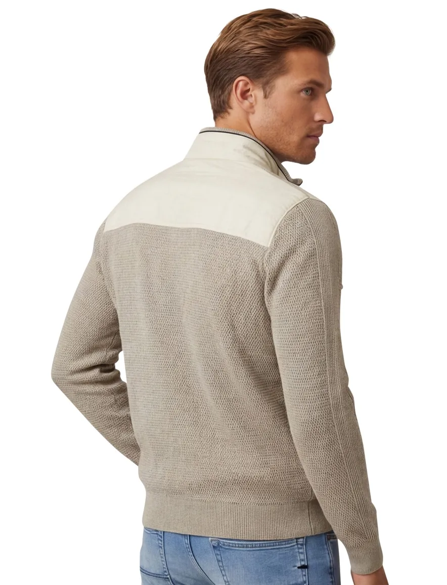 Casa Moda vest beige met dubbele borstzak