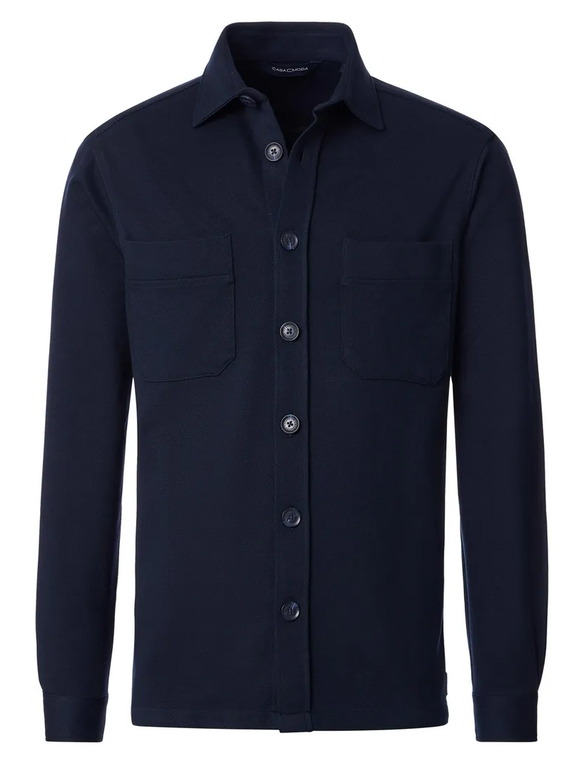 Casa Moda overshirt donkerblauw wijde fit