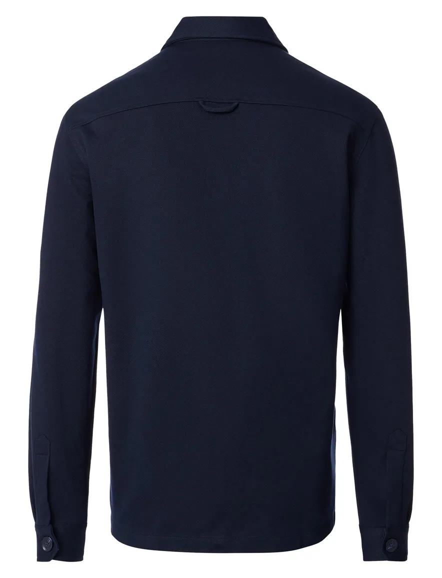 Casa Moda overshirt effen donkerblauw wijde fit