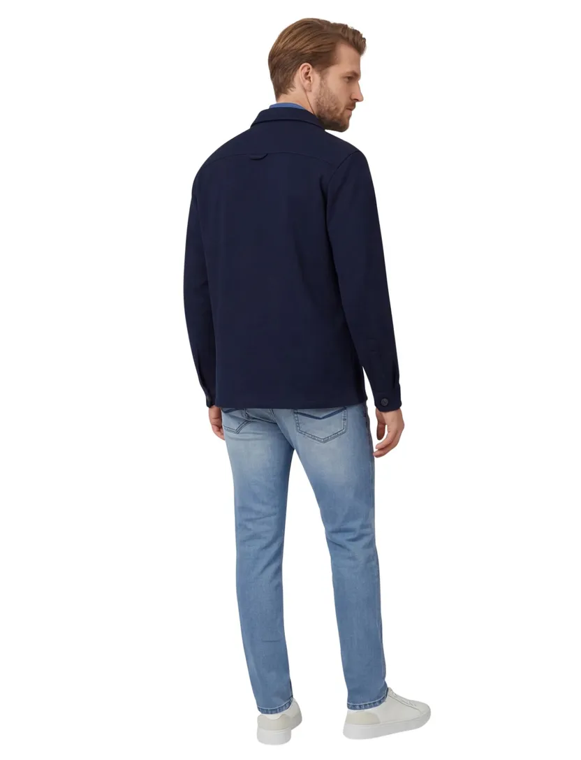 Casa Moda overshirt donkerblauw wijde fit