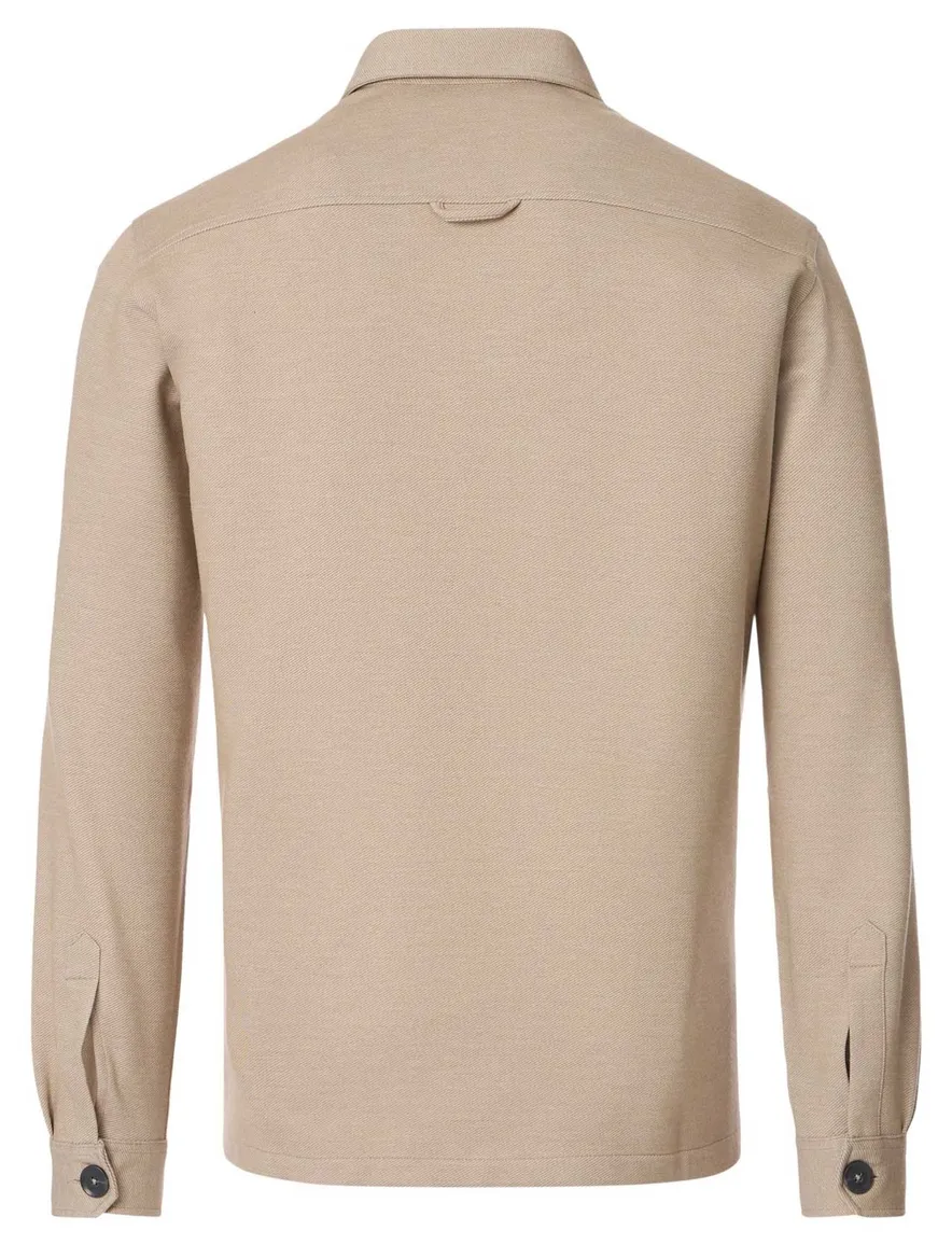 Casa Moda overshirt beige gemeleerd dubbele borstzak