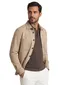 Casa Moda overshirt beige gemeleerd wijde fit knoopsluiting