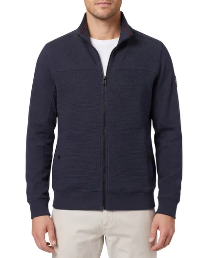 Casa Moda Casa Moda Vest donkerblauw effen ritssluiting wijde fit