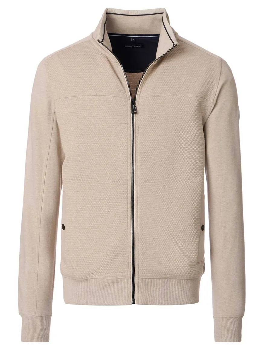 Casa Moda vest beige katoen ronde hals