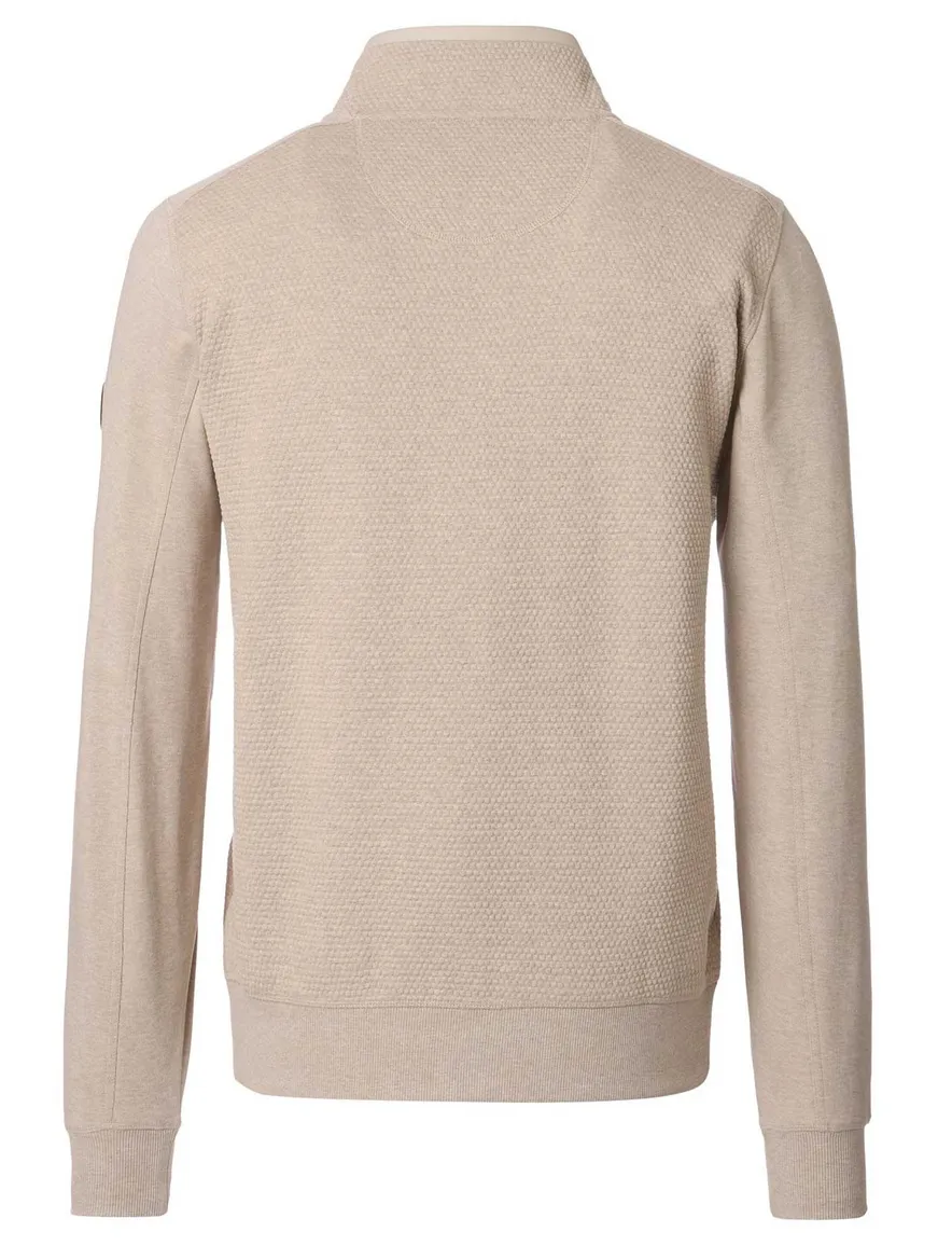 Casa Moda vest beige katoen ronde hals