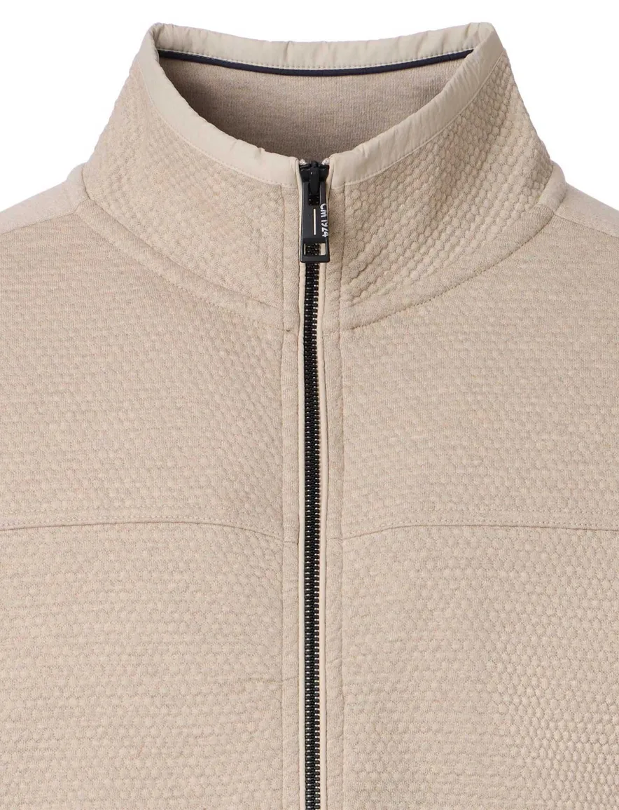 Casa Moda vest beige katoen ronde hals