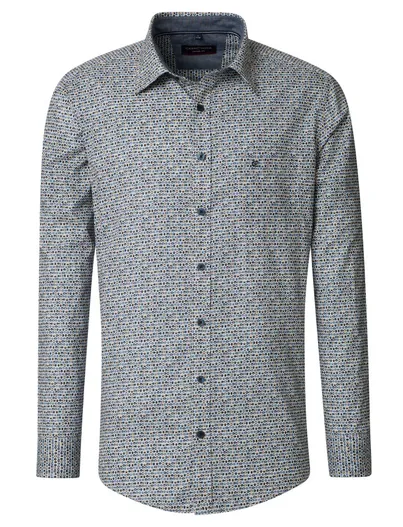 Casa Moda Casa Moda Casual Fit overhemd blauw katoen wijde fit