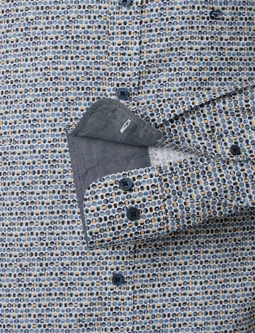 Casa Moda overhemd blauw 100% katoen Casual Fit