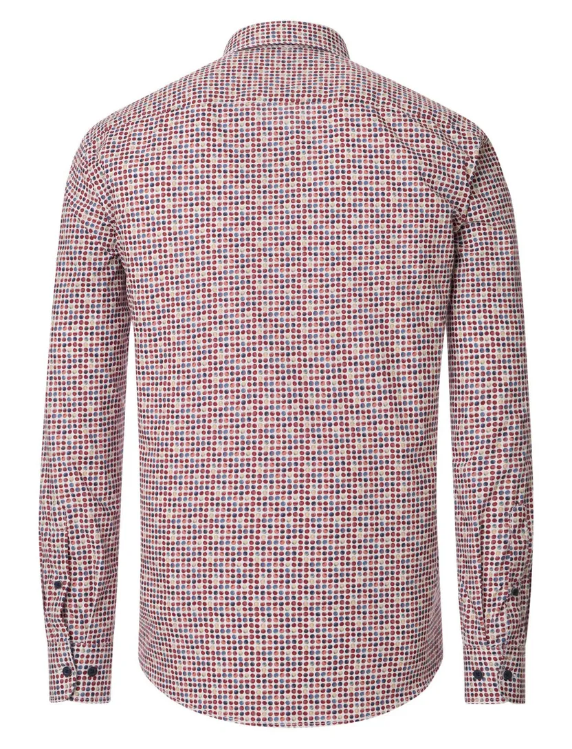 Casa Moda overhemd casual fit rood geprint katoen