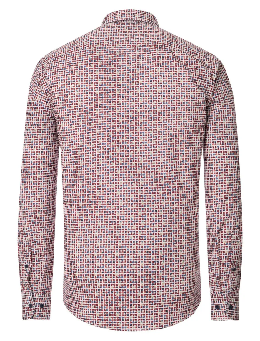 Casa Moda overhemd casual fit rood geprint wijde fit
