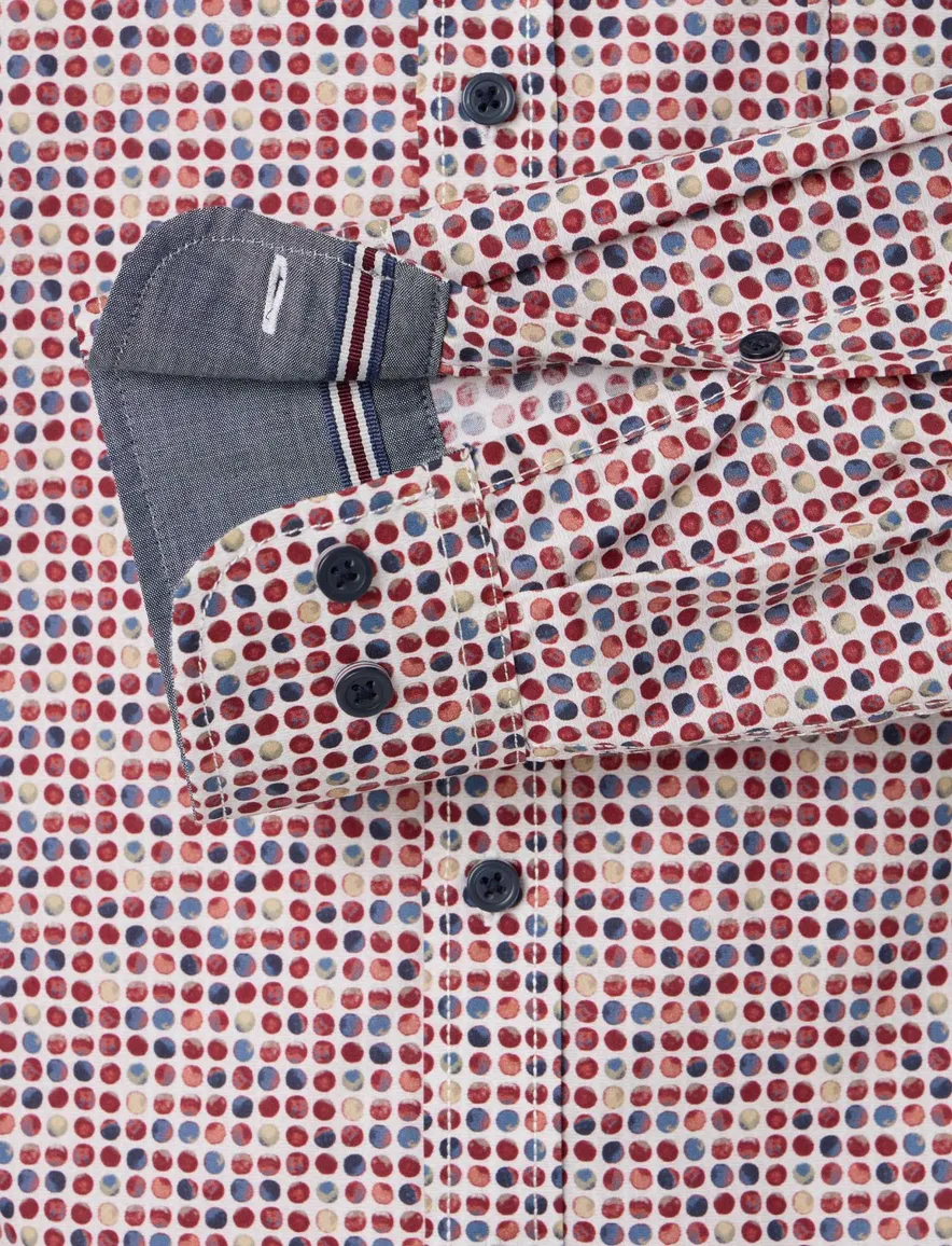 Casa Moda overhemd casual fit rood geprint wijde fit