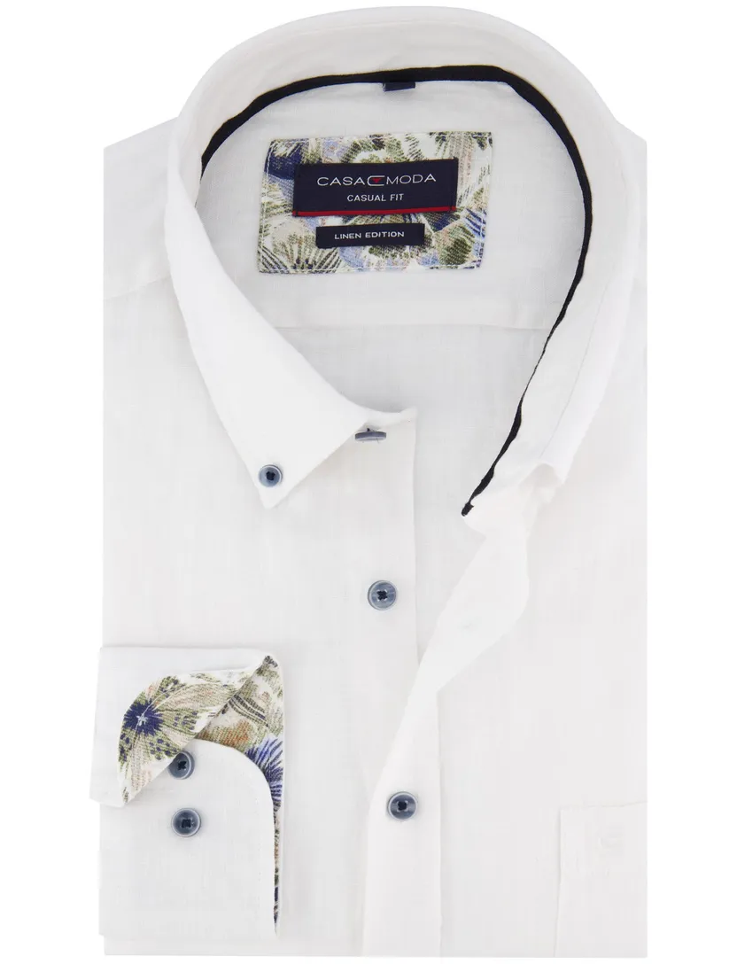 overhemd Casa Moda Casual Fit wit linnen