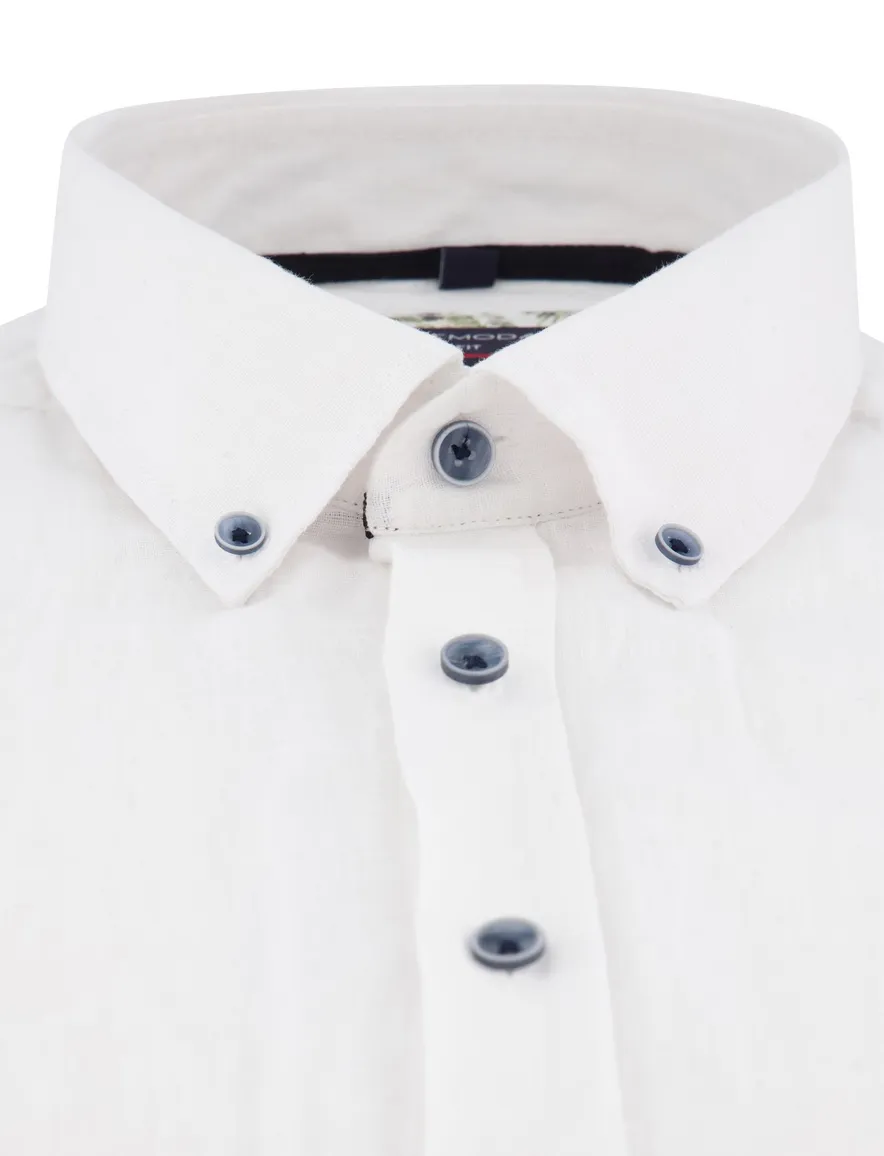 Casa Moda overhemd Casual Fit wit linnen