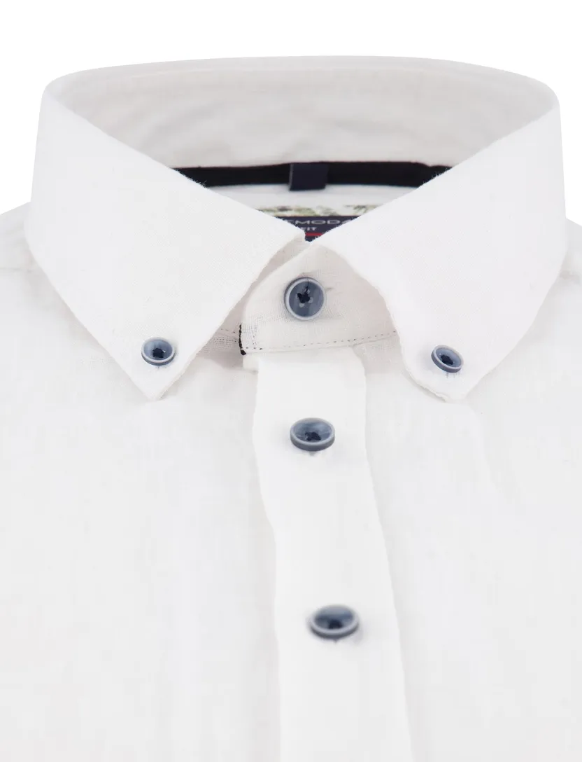 overhemd Casa Moda Casual Fit wit linnen