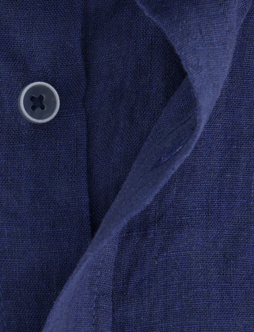 overhemd Casa Moda Casual Fit donkerblauw linnen