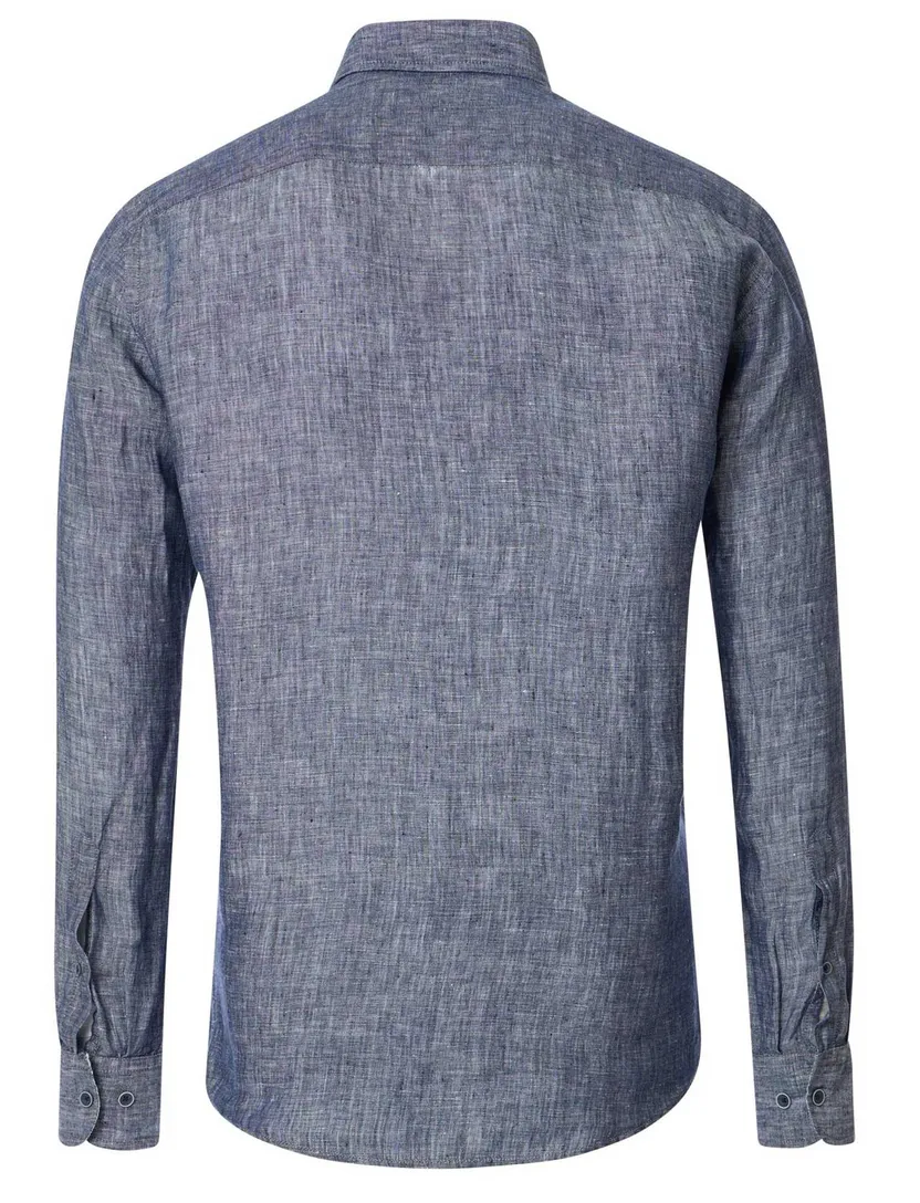 Casa Moda overhemd donkerblauw button down boord Casual Fit