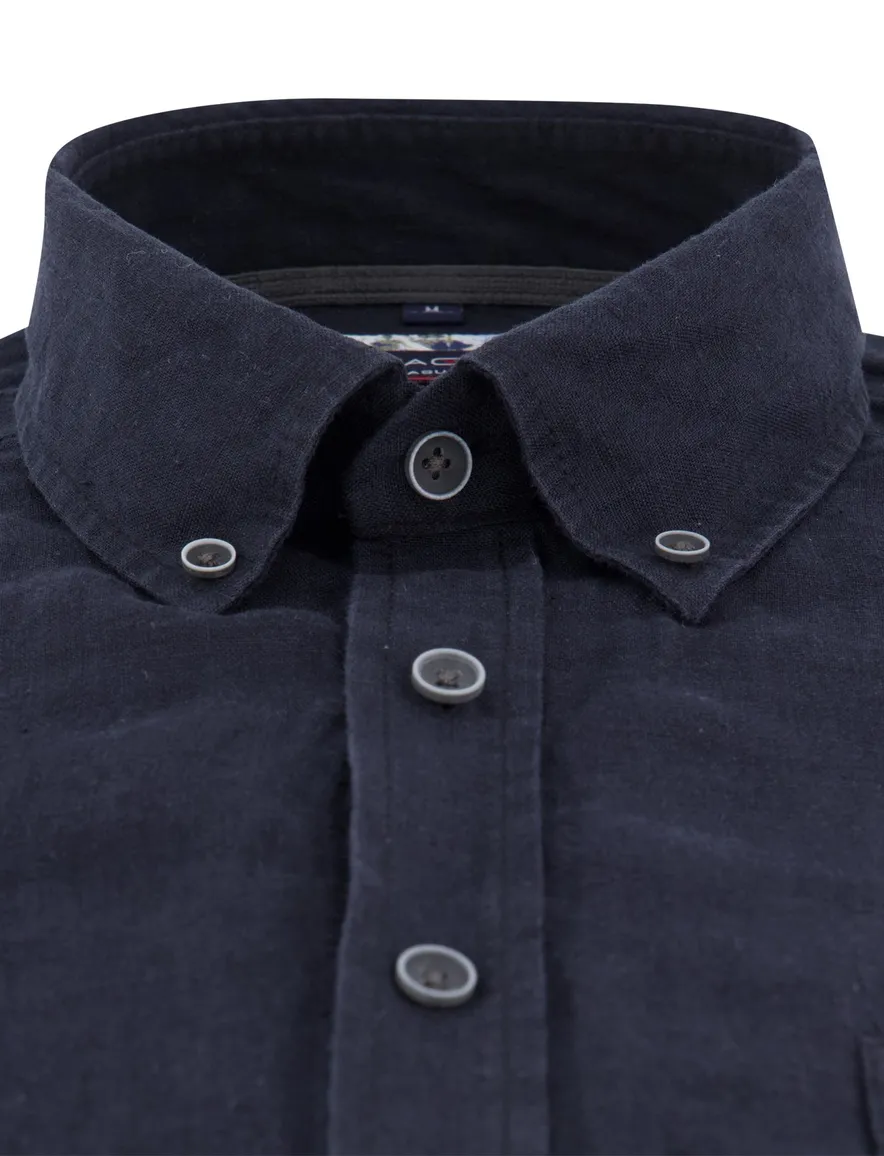 Casa Moda overhemd donkerblauw borstzak