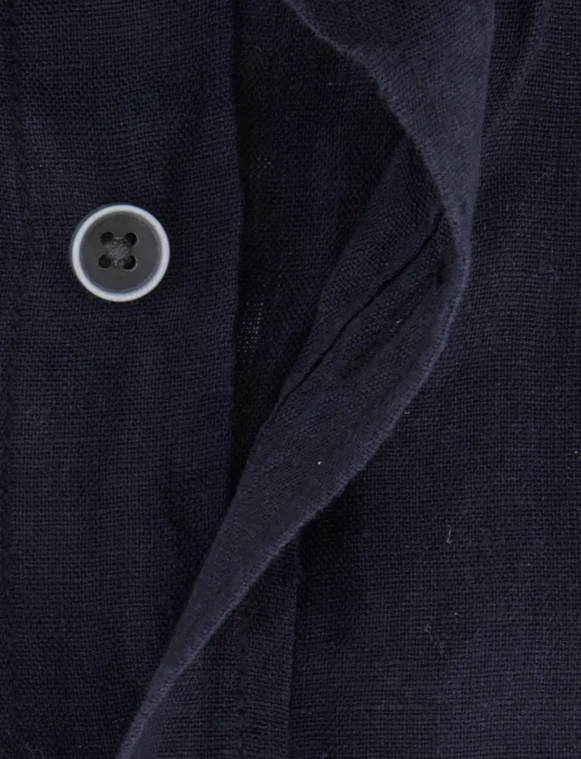 overhemd Casa Moda donkerblauw borstzak linnen