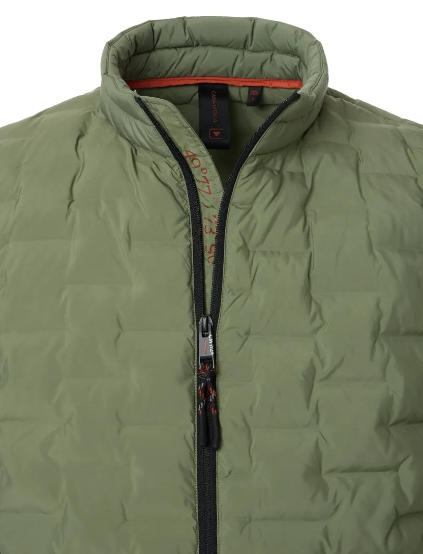 Casa Moda Bodywarmer groen effen wijde fit