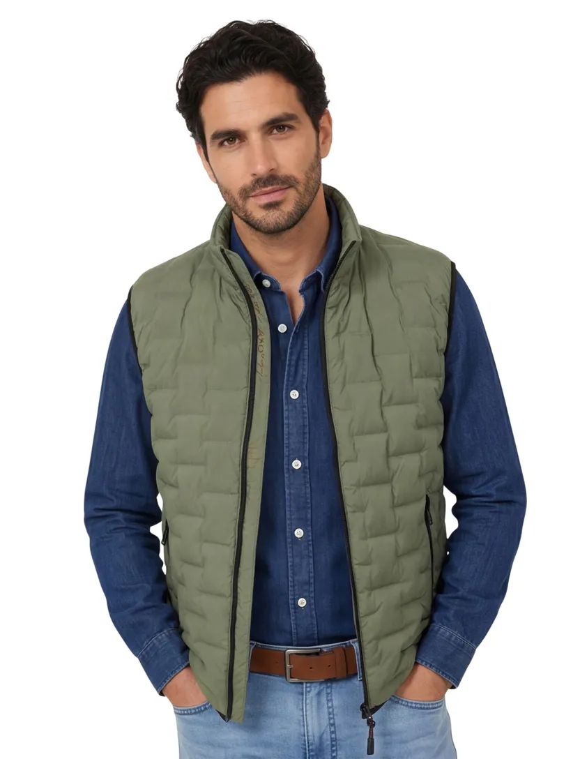 Casa Moda Bodywarmer groen effen wijde fit