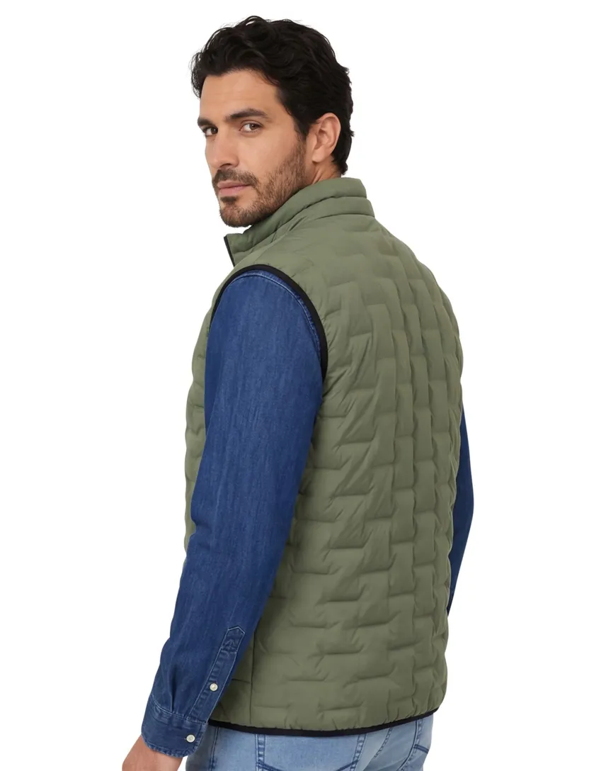 Casa Moda Bodywarmer groen effen wijde fit