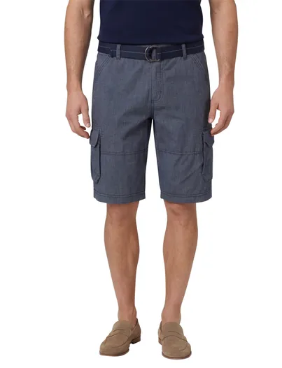 Casa Moda Casa Moda Bermuda blauw geruit cargo katoen