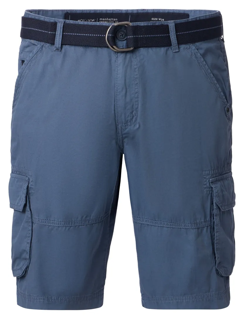 Casa Moda Bermuda wijde fit blauw katoen cargo