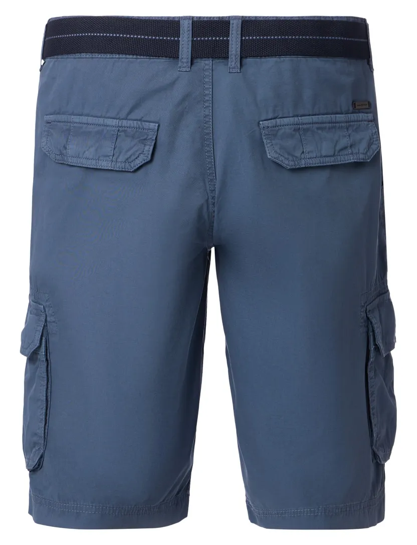 Casa Moda Bermuda wijde fit blauw katoen cargo