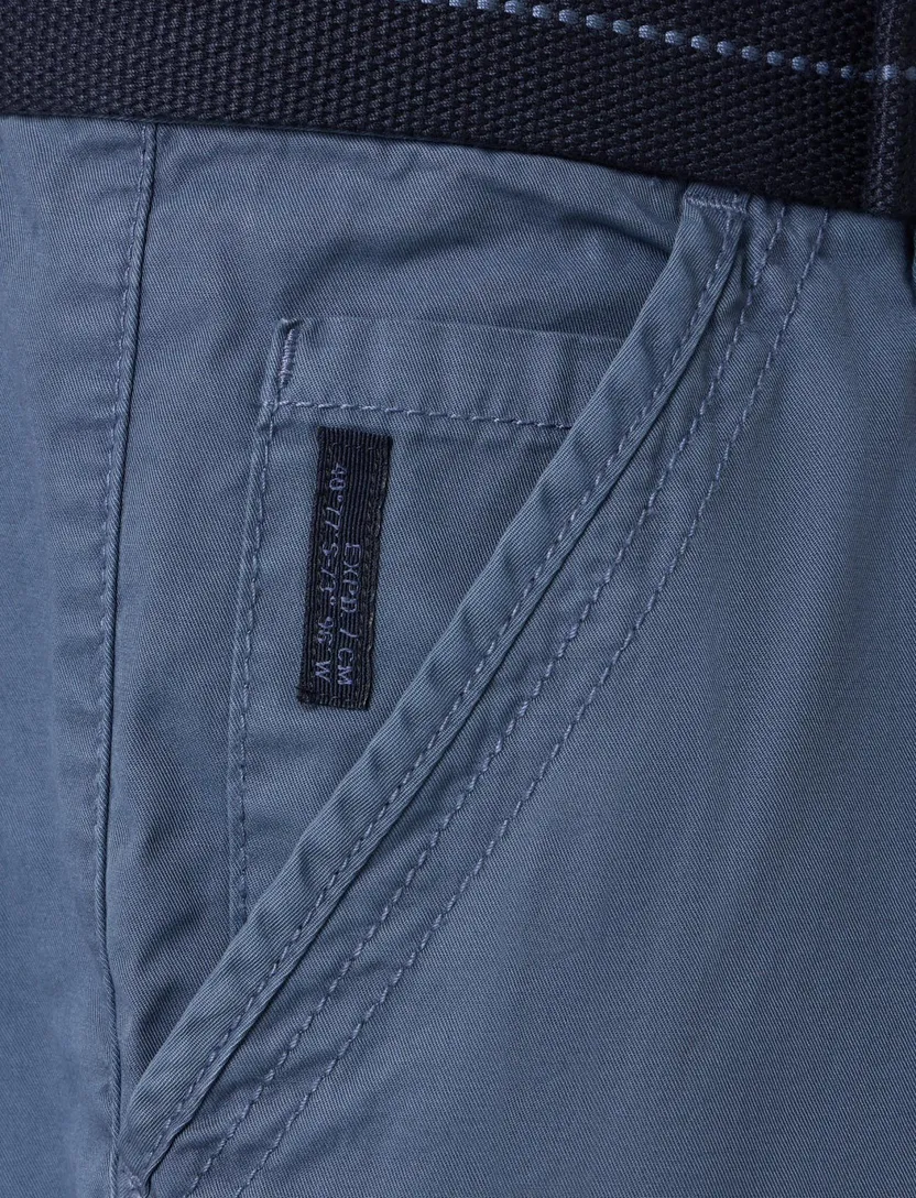 Casa Moda Bermuda wijde fit blauw katoen cargo