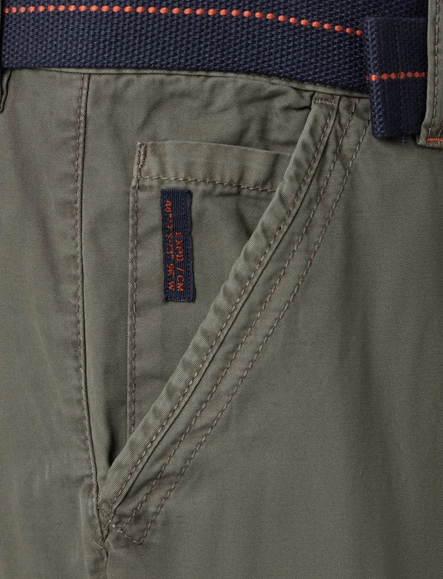 Casa Moda Bermuda groen katoen cargo wijde fit