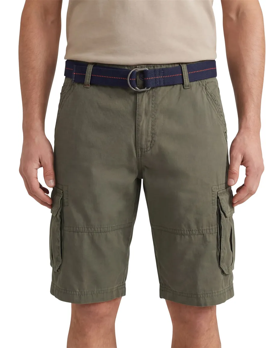 Casa Moda Bermuda groen katoen cargo wijde fit