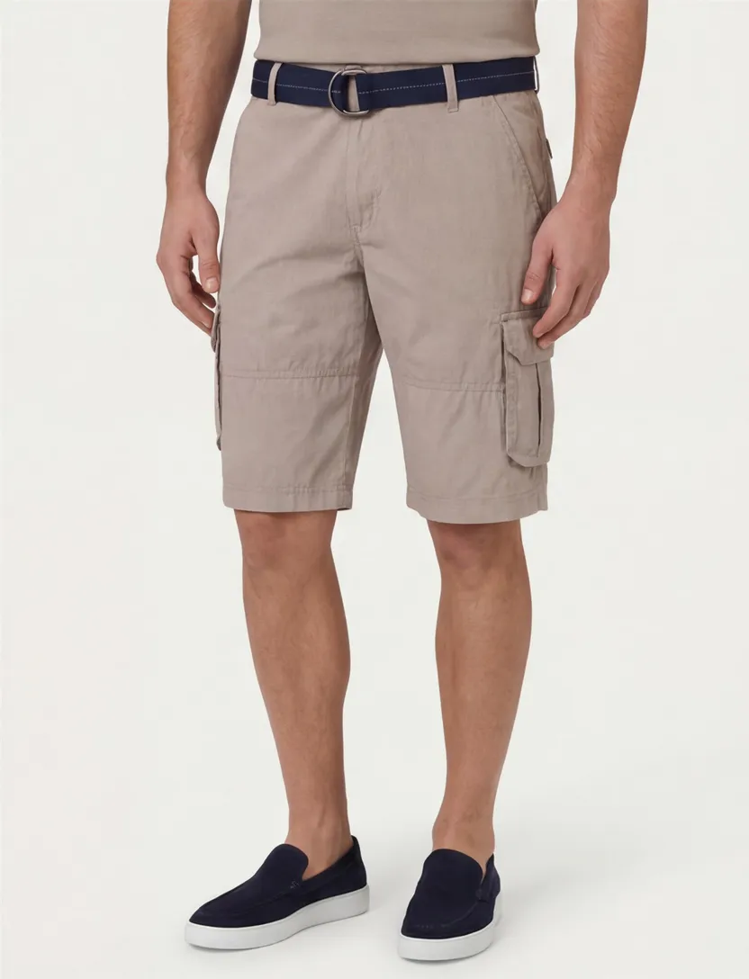 Casa Moda Bermuda beige effen cargo katoen