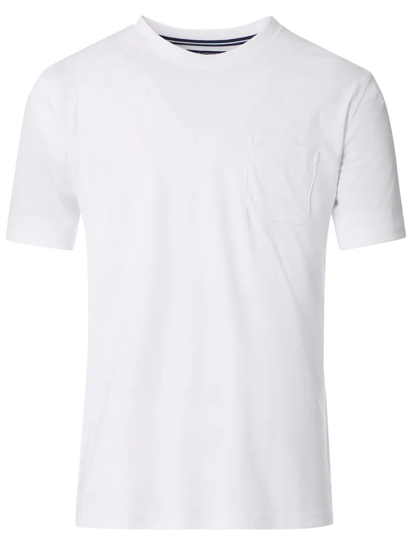 Casa Moda T-shirt wit borstzak katoen