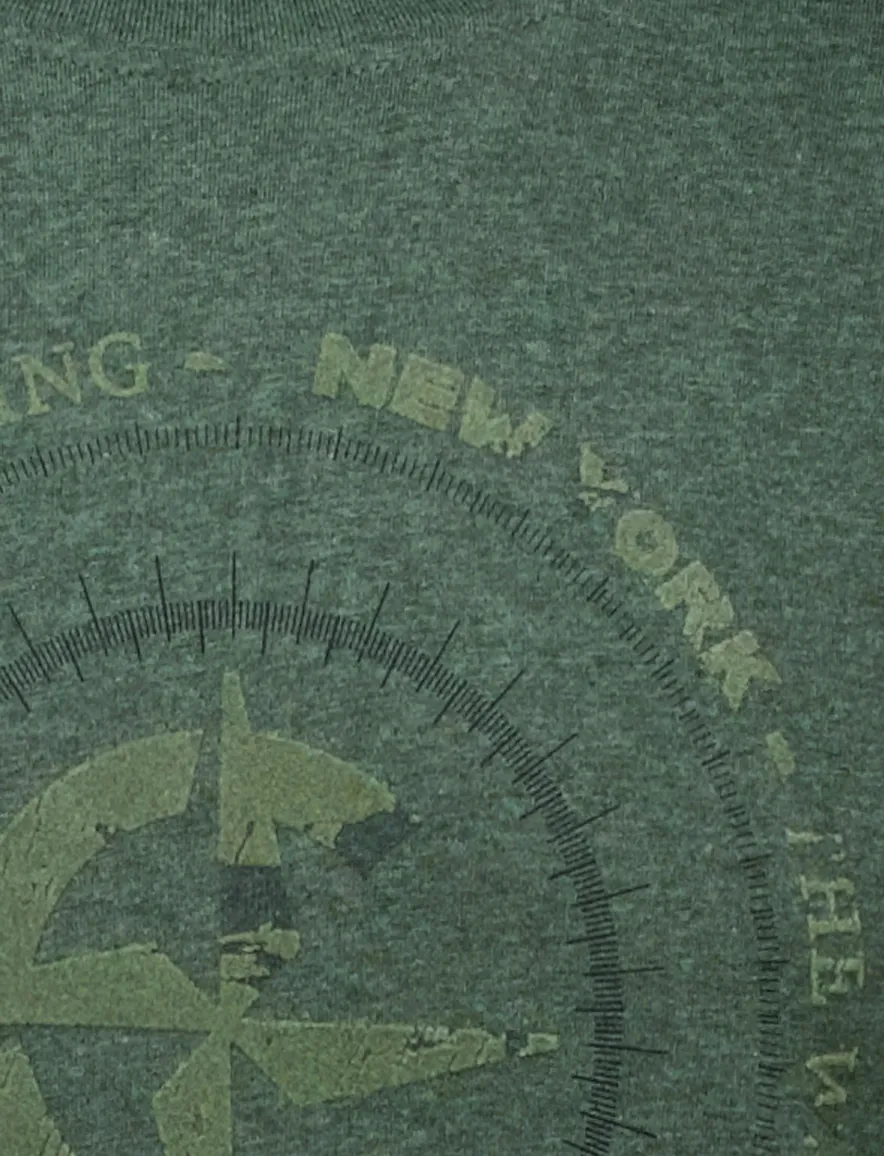 Casa Moda t-shirt groen geprint katoen
