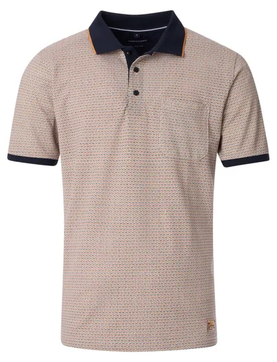 Casa Moda Casa Moda polo donkerblauw geprint 3 knoops