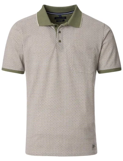 Casa Moda Casa Moda polo groen geprint korte mouw