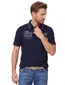 Casa Moda polo donkerblauw opdruk korte mouw