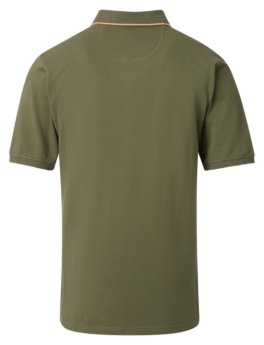 Casa Moda polo groen opdruk regular fit