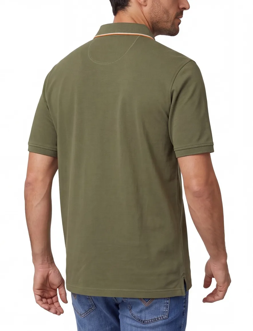 Casa Moda polo groen opdruk regular fit