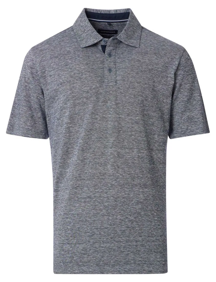 Casa Moda polo donkerblauw melange regular fit