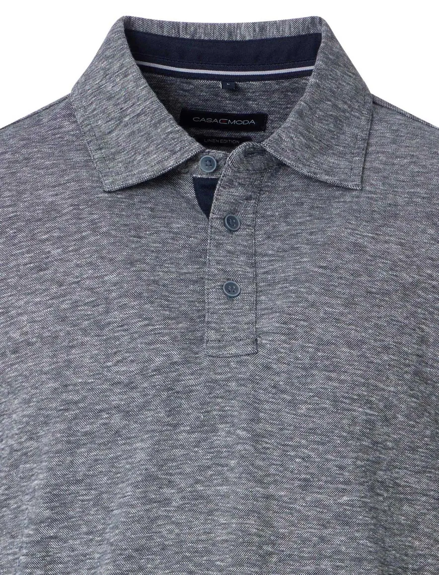 Casa Moda polo donkerblauw melange regular fit