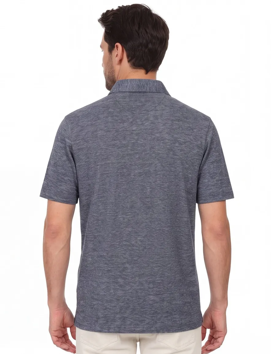 Casa Moda polo donkerblauw melange regular fit