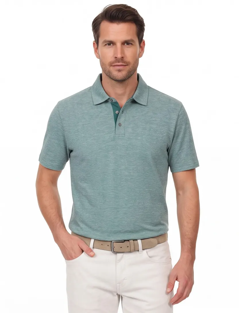 Casa Moda polo turquoise melange gemêleerd