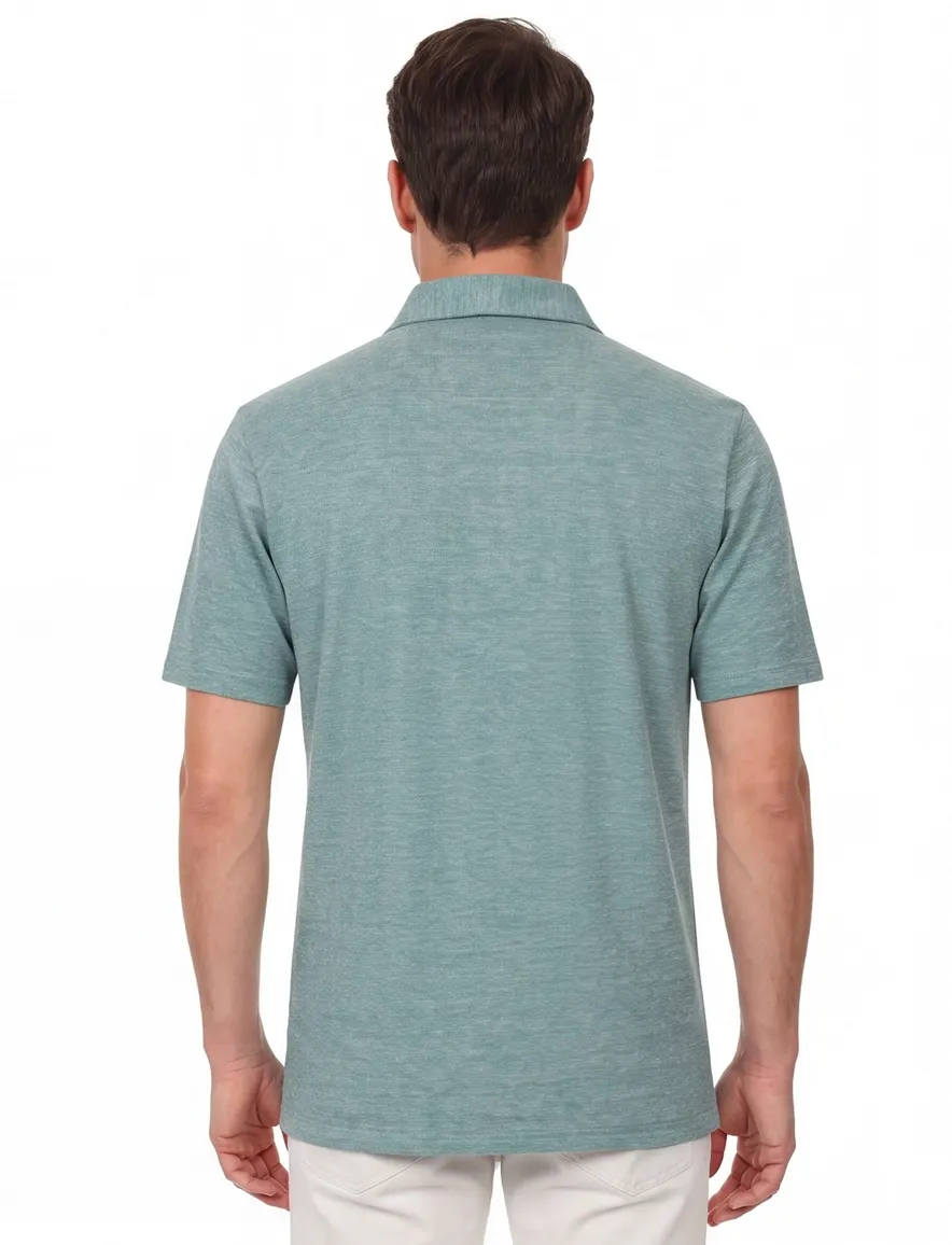 Casa Moda polo turquoise melange regular fit