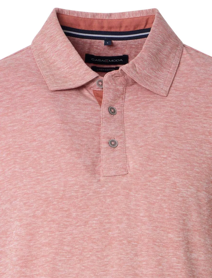 Casa Moda polo roze gemêleerd korte mouw