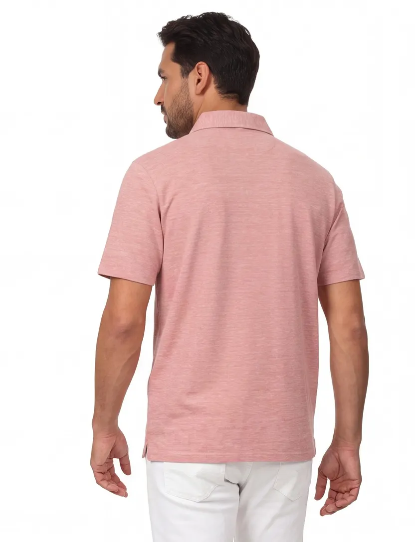 Casa Moda polo roze gemêleerd regular fit
